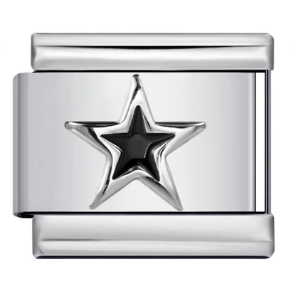Star Eye Stamped Enamel Italian Charm Stainless Steel