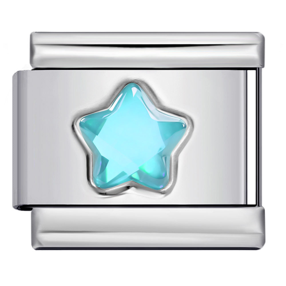 Five Pointed Star Color Rhinestone Birthstone Italian Charm Links