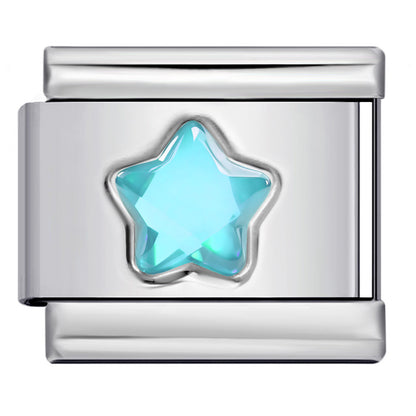 Five Pointed Star Color Rhinestone Birthstone Italian Charm Links