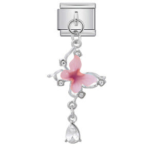 Hook butterfly pendant italian modular bracelet stainless steel patchwork strap chain italian charm