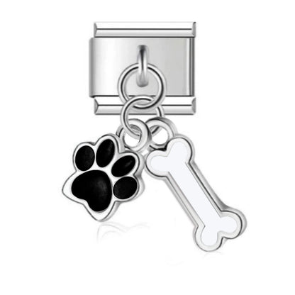 Color Enamel Paw Hook Stainless Steel Italian Charm Links