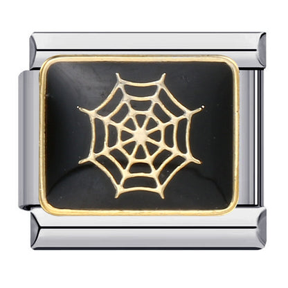 European and american popular halloween modular bracelet stainless steel welded oil dripping dark pattern italian modular