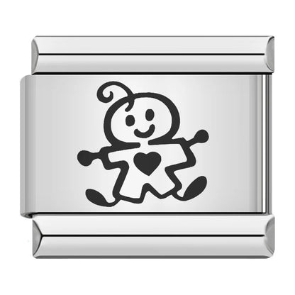 Laser Engraved Cat Paw Dog Stainless Steel Italian Charm Links