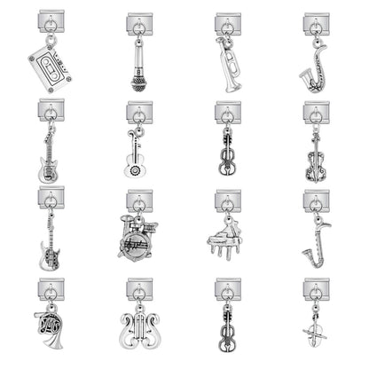 Musical Instrument Italian Charm Bracelet DIY Hook Charms