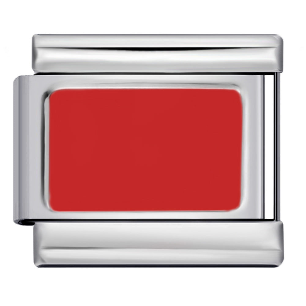 Star Eye Stamped Enamel Italian Charm Stainless Steel