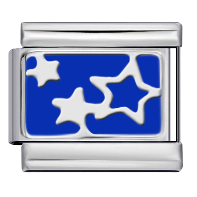 Gold Plated Enamel Italian Charm Stainless Steel