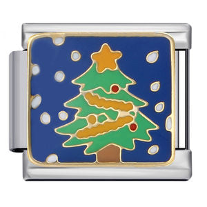 Four seasons elements gold-plated enamel diy italian modular bracelet - custom welded pattern stainless steel bangle