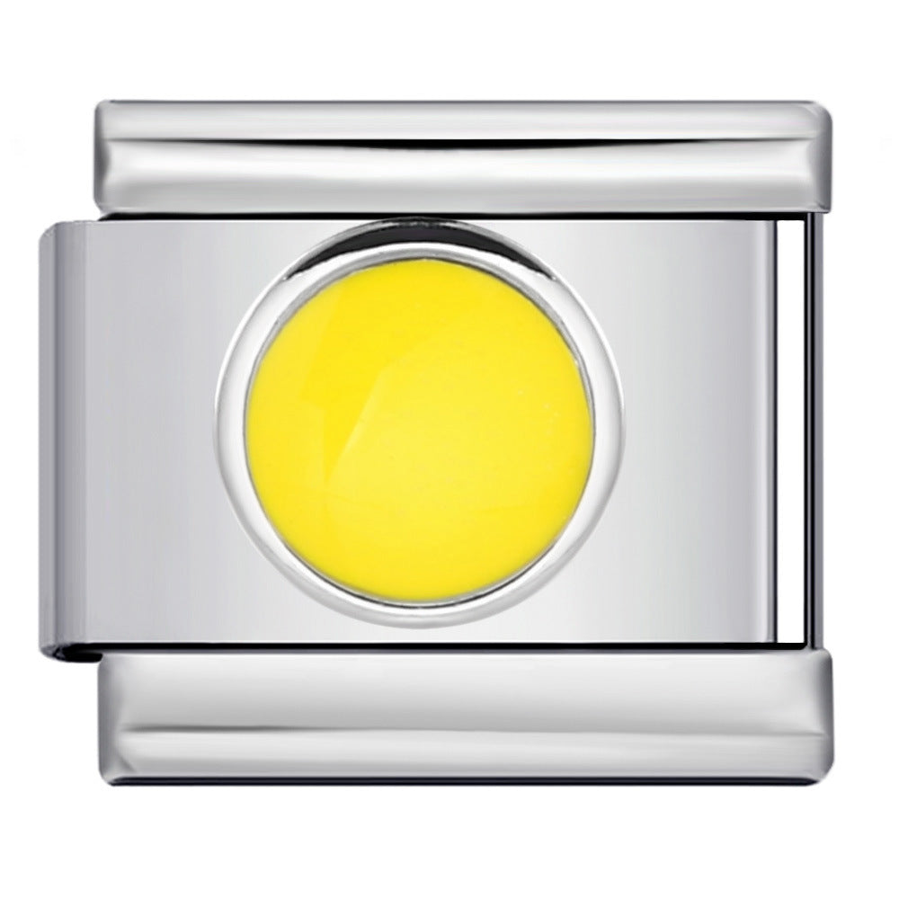 Star Eye Stamped Enamel Italian Charm Stainless Steel
