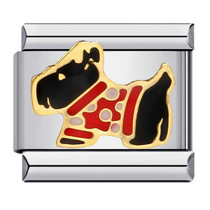Pet cat and dog series stainless steel welding oil drip bracelet, cartoon DIY Italian module bracelet wholesale