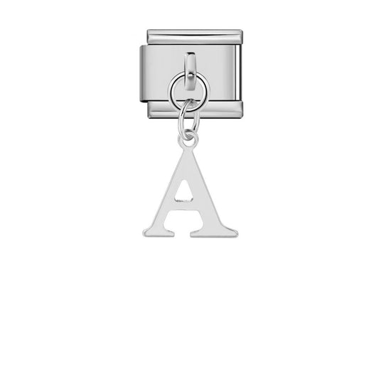 Silver minimalist letter Italian module bracelet, stainless steel handmade DIY hook elastic splicing bracelet accessories