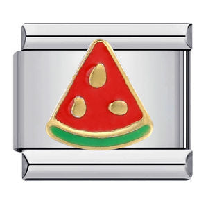 Four seasons elements gold-plated enamel diy italian modular bracelet - custom welded pattern stainless steel bangle