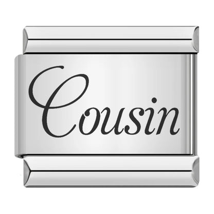 Family series english word pattern italian module bracelet stainless steel laser engraved diy bracelet