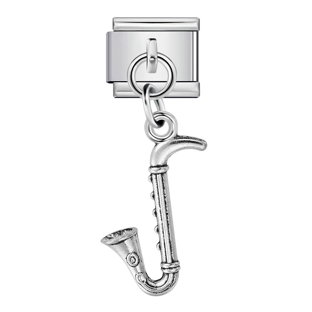 Musical Instrument Italian Charm Bracelet DIY Hook Charms