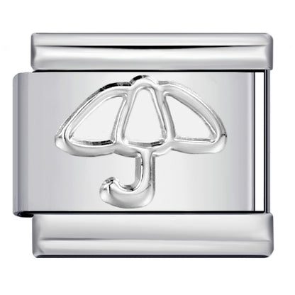 Gold Silver Stamped Pattern Stainless Steel Italian Charm Links