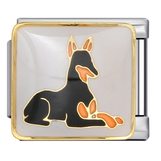 Pet Dog Italian Charm Gold Silver Enamel Stainless Steel