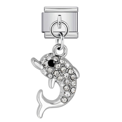 Single Animal Pendant Italian Modular Bracelet, Hook Strap Chain Italian Charm