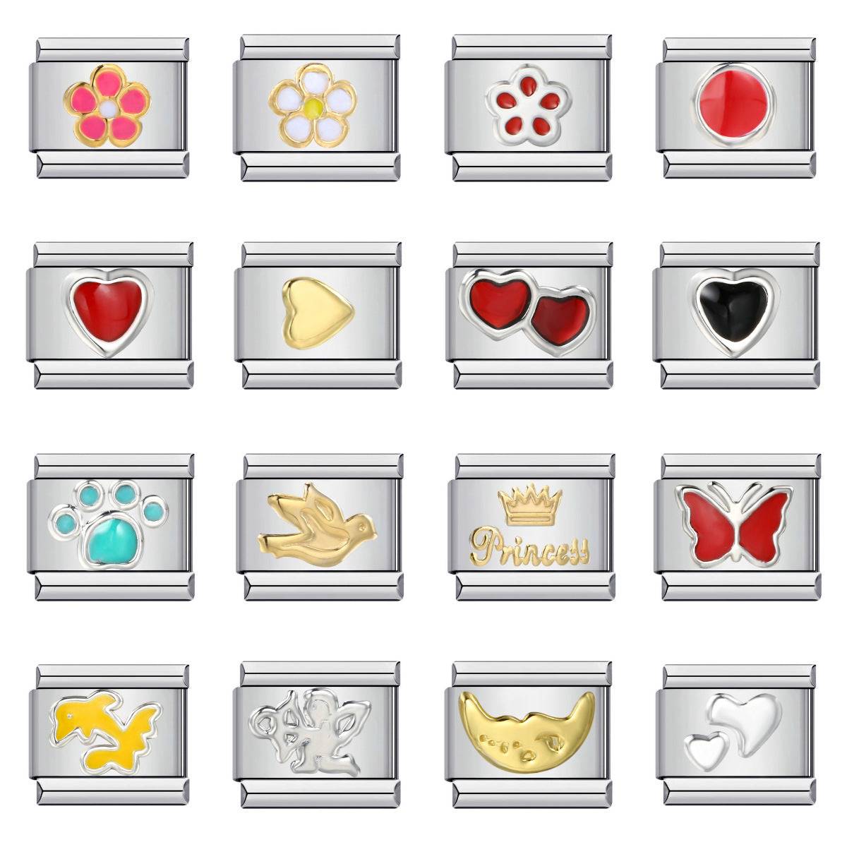 Gold Plated Enamel Italian Charm Stainless Steel