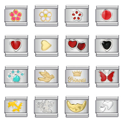 Gold Plated Enamel Italian Charm Stainless Steel