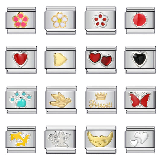 Gold Plated Enamel Italian Charm Stainless Steel