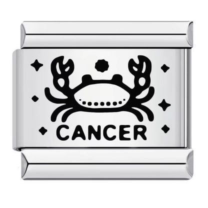 Cross-border hot-selling laser engraved 12 zodiac sign elements stainless steel diy italian modular bracelet bangle accessories