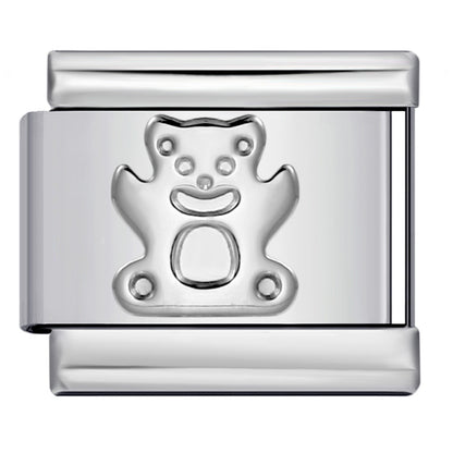 Convex Silver Stamped Italian Charm Stainless Steel