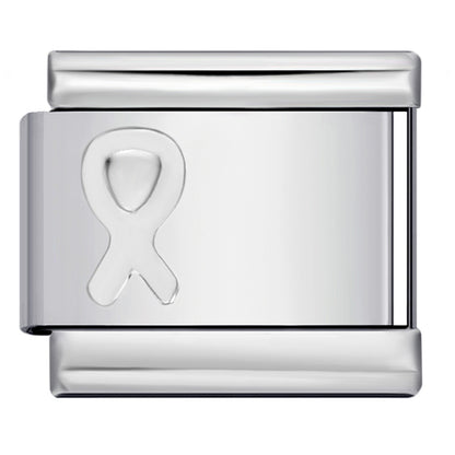 Concave Silver Stamped Stainless Steel Italian Charm Links