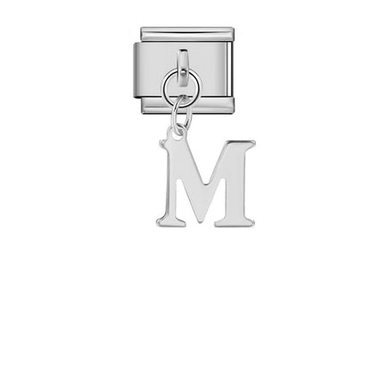 Silver minimalist letter Italian module bracelet, stainless steel handmade DIY hook elastic splicing bracelet accessories