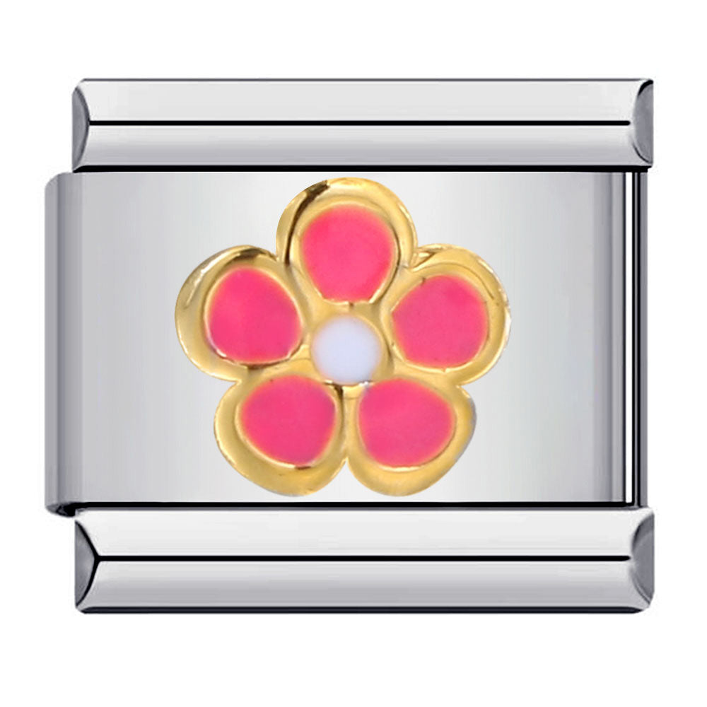Gold Plated Enamel Italian Charm Stainless Steel
