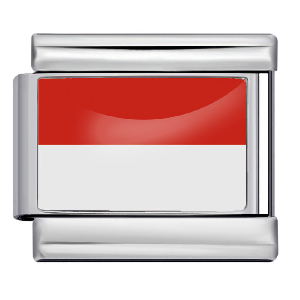 Hot-selling new world flag photo epoxy series stainless steel diy italian module bracelet accessories wholesale