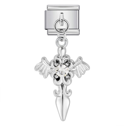 Single hook pendant italian modular bracelet stainless steel patchwork strap chain italian charm