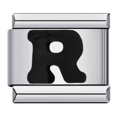 New arrival black english letter diy italian module bracelet italian charm bracelet