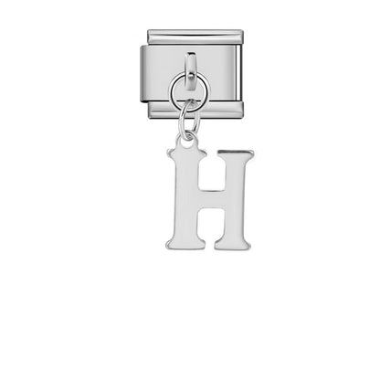 Silver minimalist letter Italian module bracelet, stainless steel handmade DIY hook elastic splicing bracelet accessories