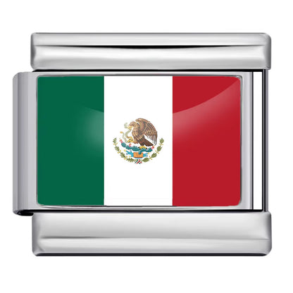 Hot-selling new world flag photo epoxy series stainless steel diy italian module bracelet accessories wholesale