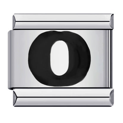 Black Letter Italian Charm Bracelet Stainless Steel