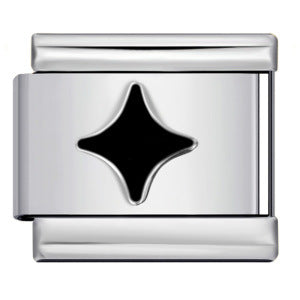 Star Eye Stamped Enamel Italian Charm Stainless Steel