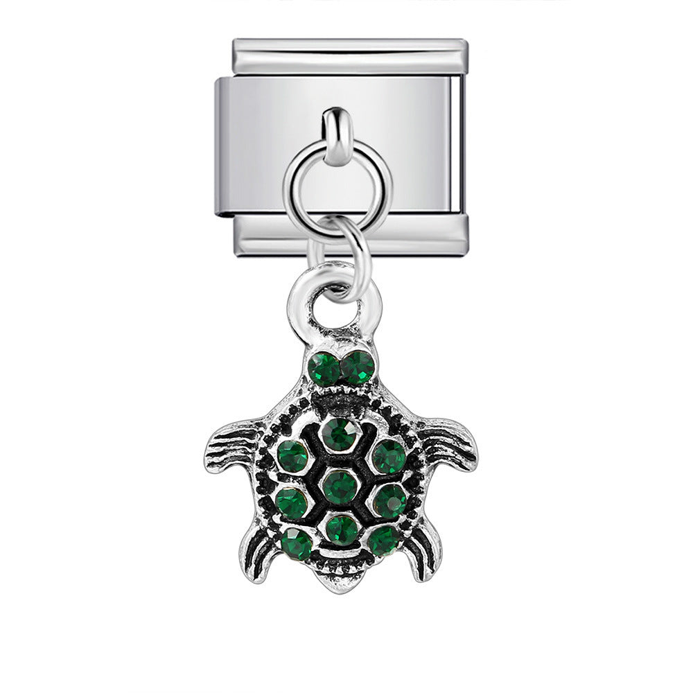 Single hook pendant italian modular bracelet stainless steel patchwork strap chain italian charm