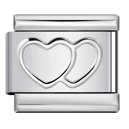 New stamping love pattern DIY bracelet, stainless steel color dripping Italian module bracelet accessories wholesale