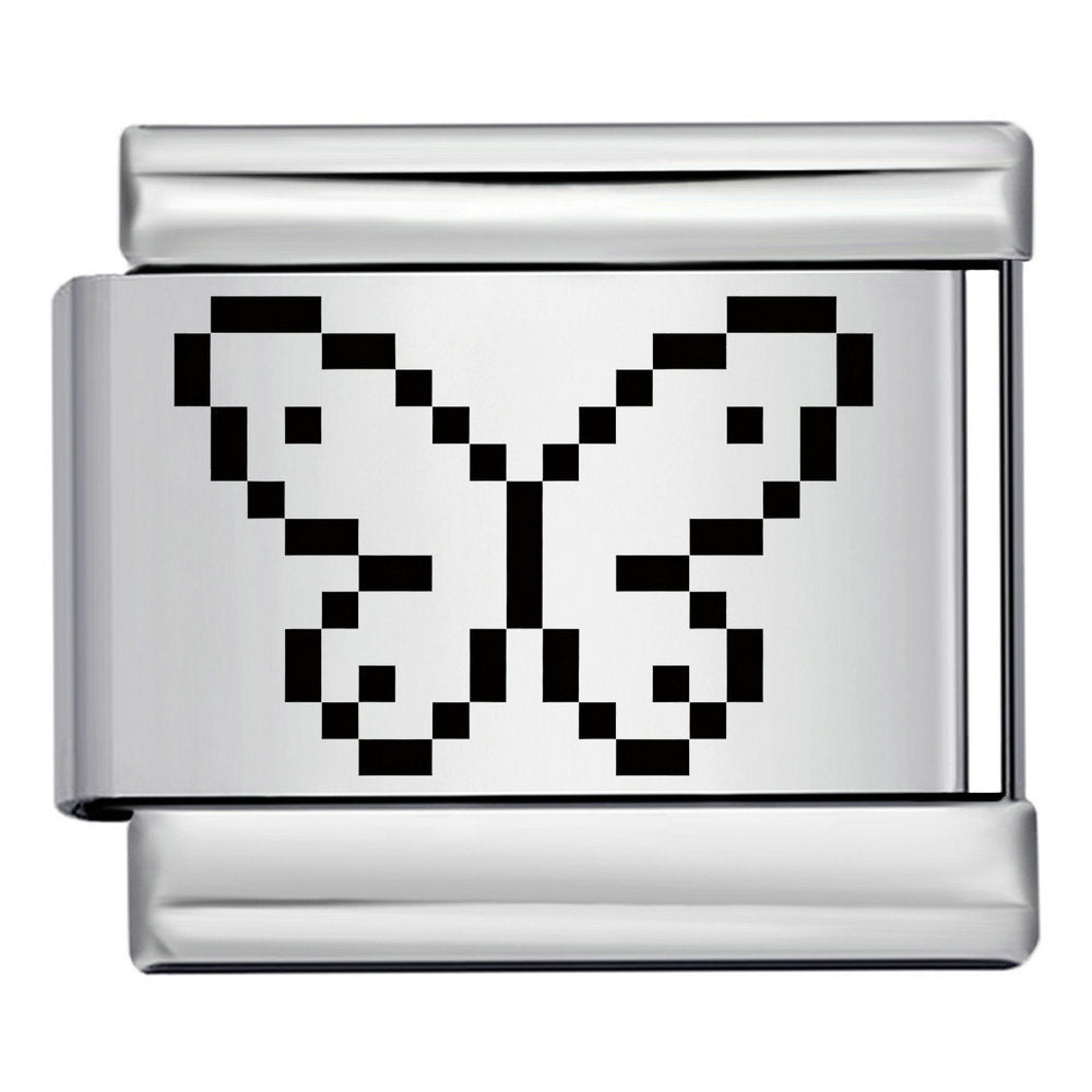 New retro pixel laser pattern stainless steel bracelet diy customizable watch band chain