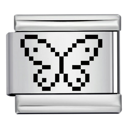 New retro pixel laser pattern stainless steel bracelet diy customizable watch band chain