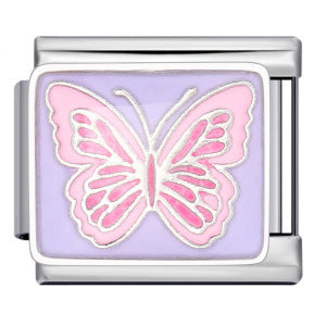 Color butterfly Italian module bracelet, welding pattern drip DIY bracelet Italian charm