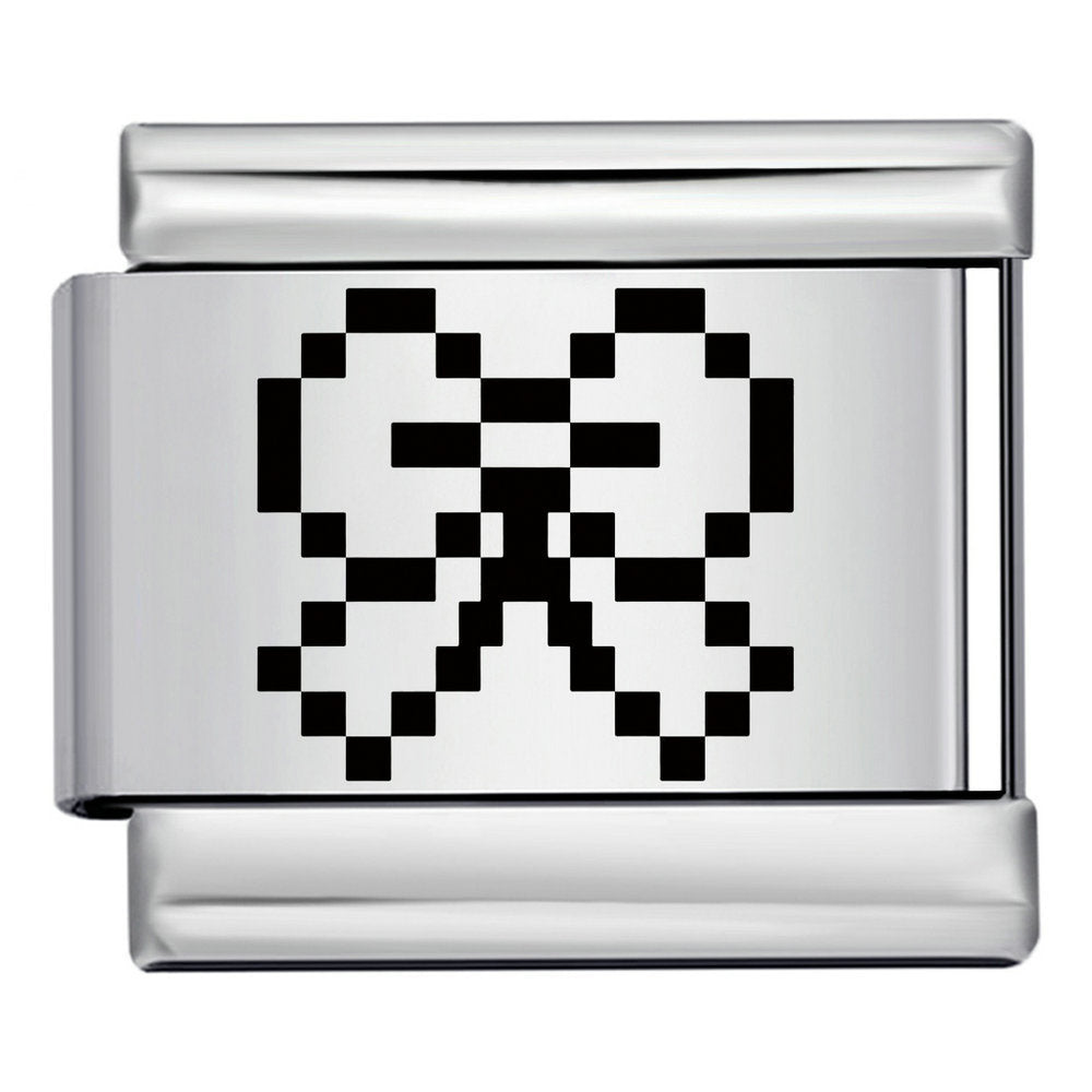New retro pixel laser pattern stainless steel bracelet diy customizable watch band chain
