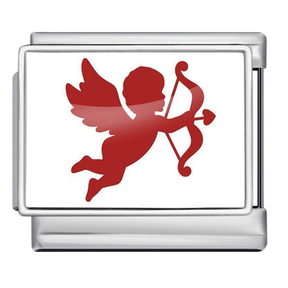 Photo Angel Gold Plated Enamel Italian Charm Links Stainless Steel