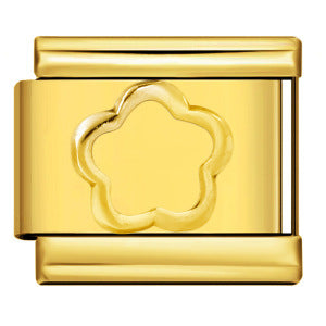 New petal stamping series DIY Italian module bracelet, stainless steel gold-plated drip splicing strap chain