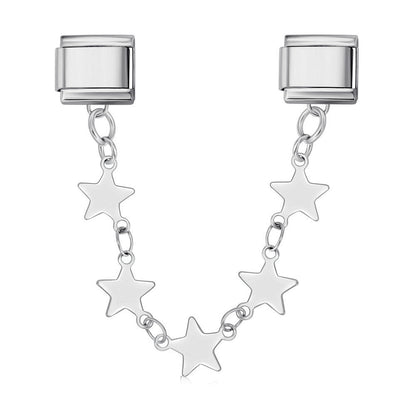 Double hook italian module five-pointed star pendant patchwork stainless steel watch strap chain italian charm