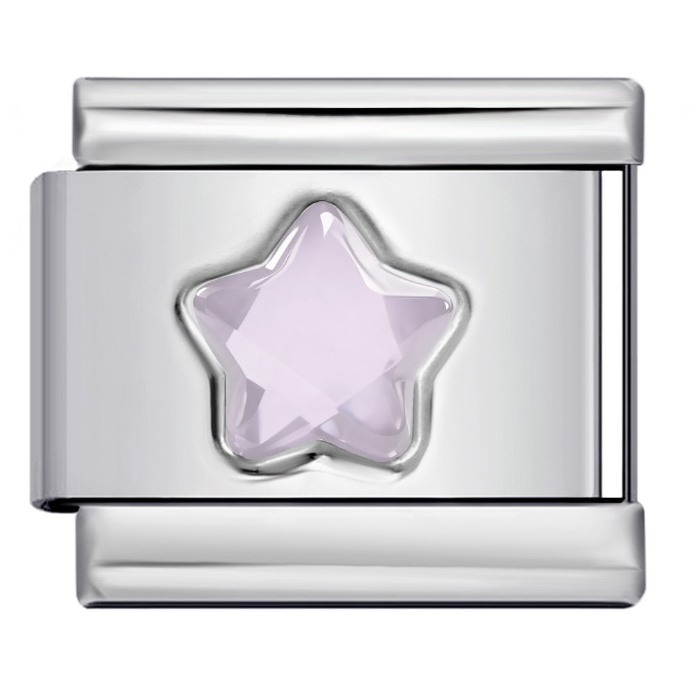 Five Pointed Star Color Rhinestone Birthstone Italian Charm Links