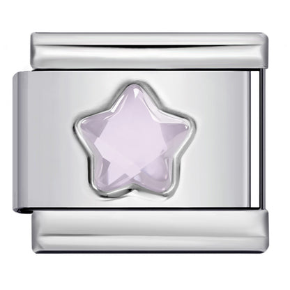 Five Pointed Star Color Rhinestone Birthstone Italian Charm Links