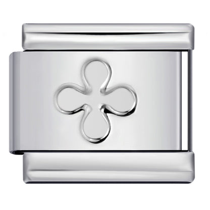 Concave Silver Stamped Stainless Steel Italian Charm Links