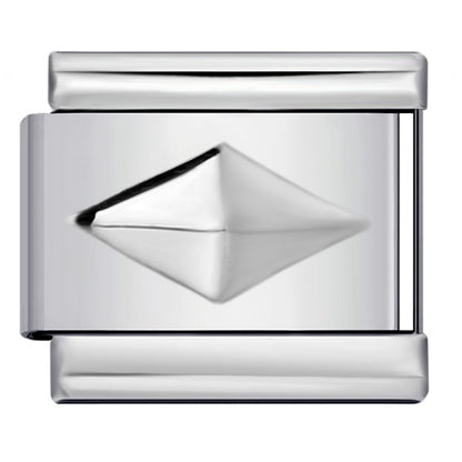 Convex Silver Stamped Italian Charm Stainless Steel