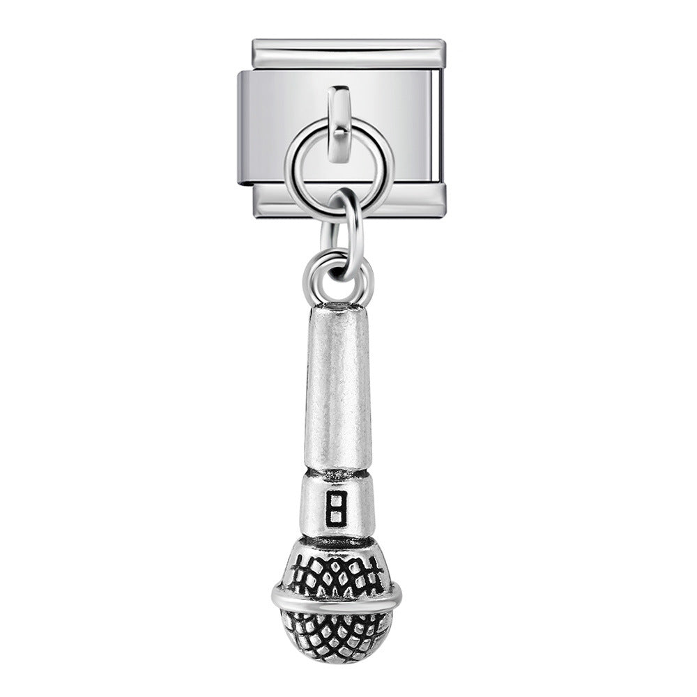Musical Instrument Italian Charm Bracelet DIY Hook Charms