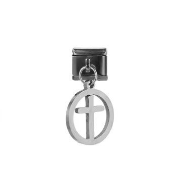 Cross pendant hook style italian modular bracelet diy elastic splicing stainless steel watch band chain accessories